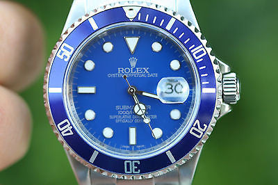ROLEX MENS BLUE SUBMARINER STAINLESS 16610 CUSTOM DIAL 11661 – Anaheim Jewelry