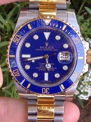 Rolex Submariner Date 40mm Oyster 116613 Stainless Steel & Yellow Gold  Watch Blue Dial