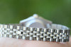 ROLEX LADIES 26mm STAINLESS STEEL DATEJUST 179174 12 DIAMOND BEZEL JUBILEE BAND