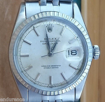 ROLEX DATEJUST STAINLESS STEEL 36mm MODEL 1603 WATCH