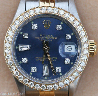 ROLEX LADIES WATCH VINTAGE LADY DATEJUST DIAMOND DIAL BEZEL VINTAGE BOX BOOKLET