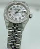 ROLEX LADIES DATEJUST 179160 STEEL WATCH WITH MOP DIAMOND DIAL AND BEZEL JUBILEE