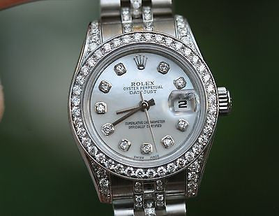 ROLEX LADIES DATEJUST STAINLES STEEL JUBILEE DIAMOND BAND LUGS DIAL BEZEL UNWORN