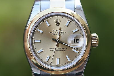 ROLEX LADIES MIDSIZE 31mm 2TONE 18K YELLOW GOLD STAINLESS STEEL 179163 UNWORN