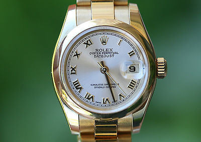 ROLEX LADIES 26mm PRESIDENT 18K YELLOW GOLD 179168 OYSTER BRACELET BAND