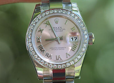 ROLEX LADIES DATEJUST 2013 OYSTER UNWORN Box Tags Warranty 26mm 179160 Diamonds