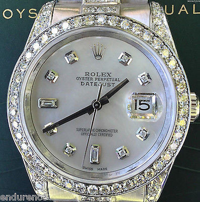 ROLEX DATEJUST PRESIDENT DIAMOMD BRACELET BEZEL MOTHER OF PEARL DIAL 16200