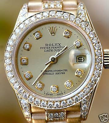 ROLEX LADIES PRESIDENT DIAMOND DIAL, BEZEL,LUGS, BAND