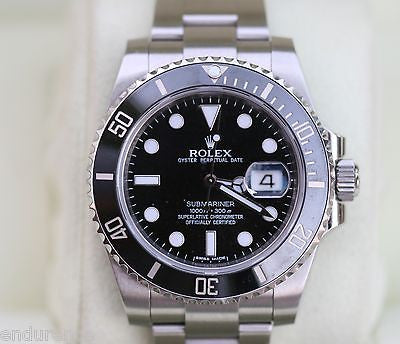 ROLEX SUBMARINER STAINLESS STEEL BLACK ON BLACK 116610