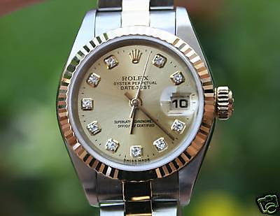 ROLEX LADIES 2TONE DATEJUST CHAMPAGNE DIAMOND DIAL